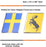 Swedish Gold Nordic Cross w/ Prancing Moose Emblem Badge Set For Volvo Trunk Lid