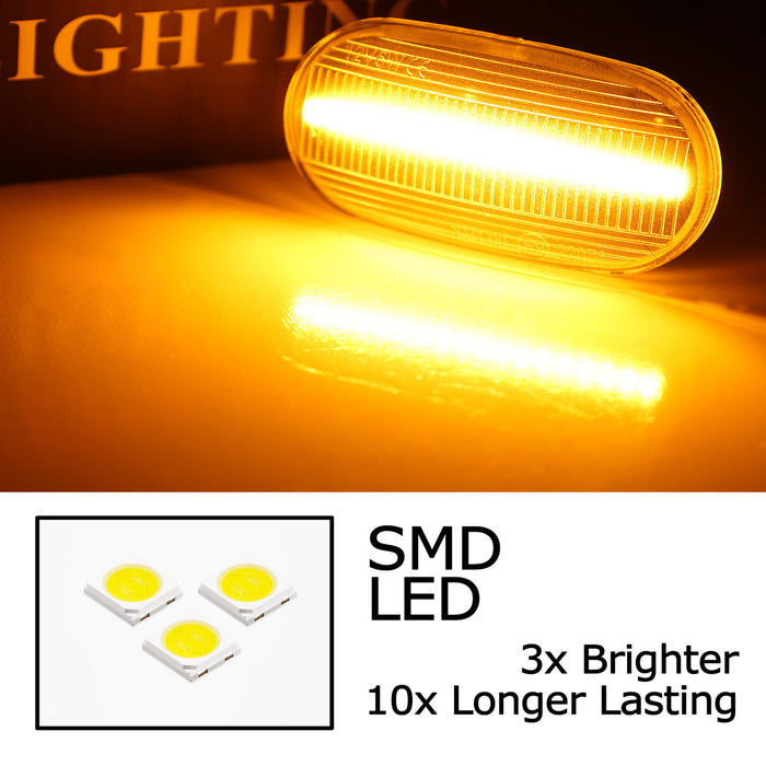 Clear Lens Amber Full LED Side Markers For JDM Honda/Acura RSX Integra Civic EP3