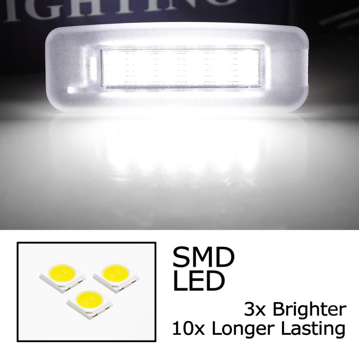 White Full LED License Plate Lights Kit For 2000-2007 Ford Focus MK1 US Models