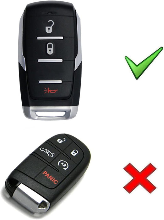 Gloss Black Genuine Carbon Fiber Key Fob Cover For 19-up RAM 1500 TRX 2500 3500