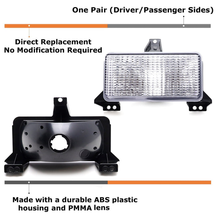 Chrome/Clear Lens Front Parking/Turn Signal Lights For Chevy/GMC C/K SUV Truck