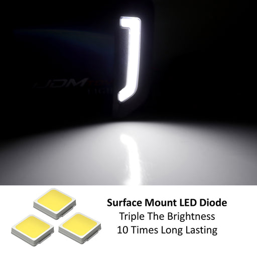 White Full LED Illuminated Fender Emblem Replace Light Kit For 21+ Bronco Sport