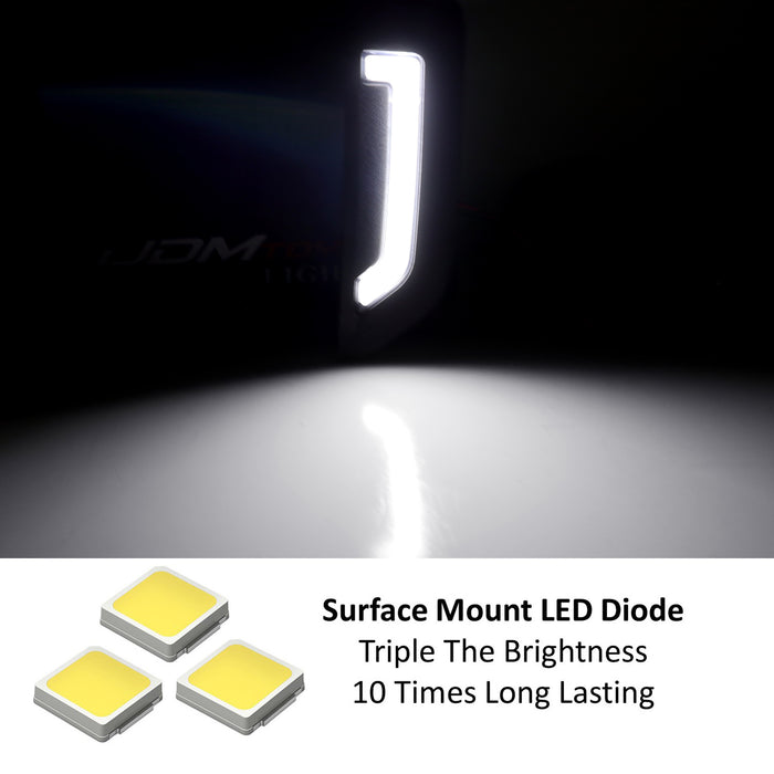White Full LED Illuminated Fender Emblem Replace Light Kit For 21+ Bronco Sport