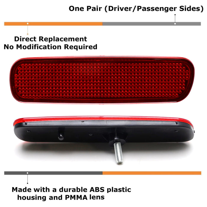 OE-Spec Red Rear Bumper Reflectors For 1998-07 Toyota Land Cruiser, Lexus LX470