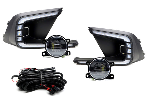 OE-Spec 15W LED Fog Lamps + Bezel Switchback DRL Combo For 2022+ Honda Civic 4Dr