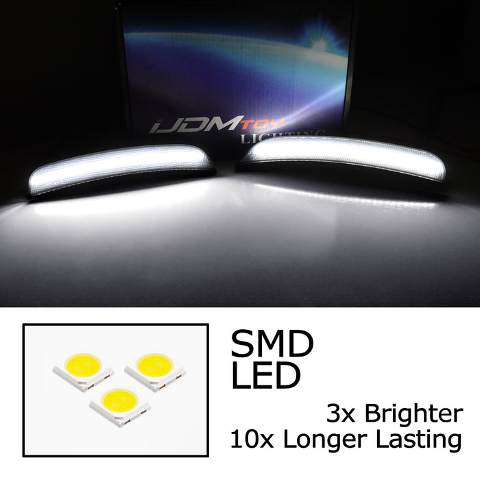 Smoked Lens All White Full LED Side Marker Light Kit For 2015-2023 Chrysler 300