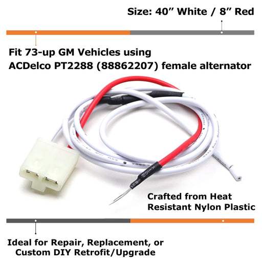 Delco 10/12si Alternator Exciter Plug Diode Low RPM Charging Harness For 73+ GM