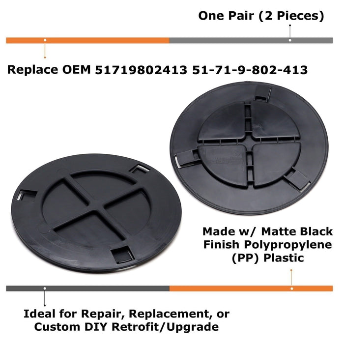 (2) OE-Spec Wheel Well Cover Cap For MINI R60 Countryman R61 Paceman Lamp Access