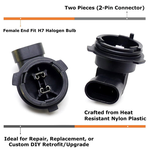 OE-Spec H7 Bulb Headlight High Beam Bulb Retainers For BMW 1997-03 E39 5 Series