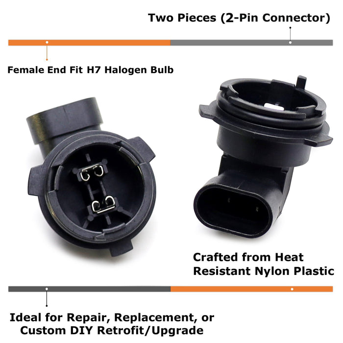 OE-Spec H7 Bulb Headlight High Beam Bulb Retainers For BMW 1997-03 E39 5 Series