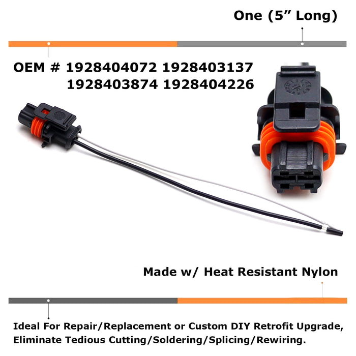 5" 2-Pin Female Connector Plug Pigtail For Chevy GMC Alternator, Bosch Injector