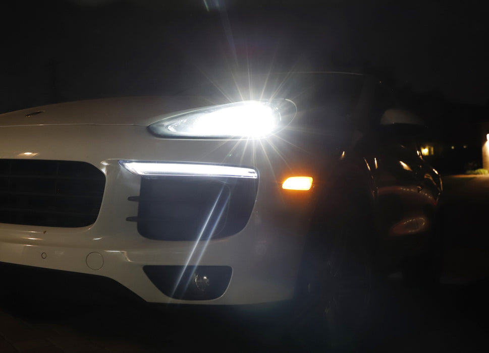 Clear Lens Amber Full LED Bumper Side Marker Light Kit For 14-24 Porsche Macan