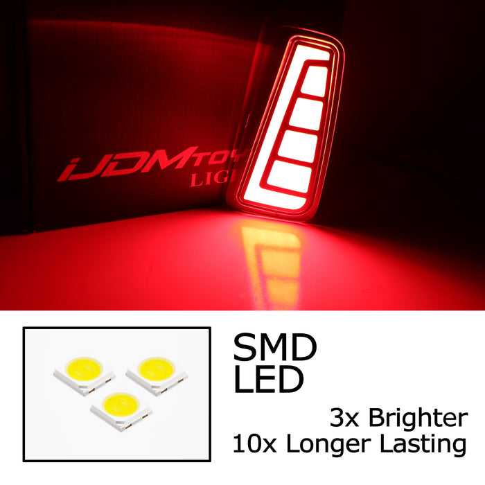 Full LED Bumper Reflector Brake/Sequential Signal Light For 15-20 Subaru Outback