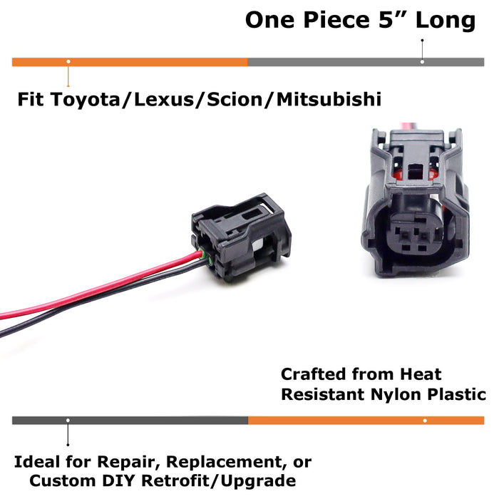 2-Pin Female ABS Wheel Speed Sensor Connector Wiring For Toyota Lexus Scion