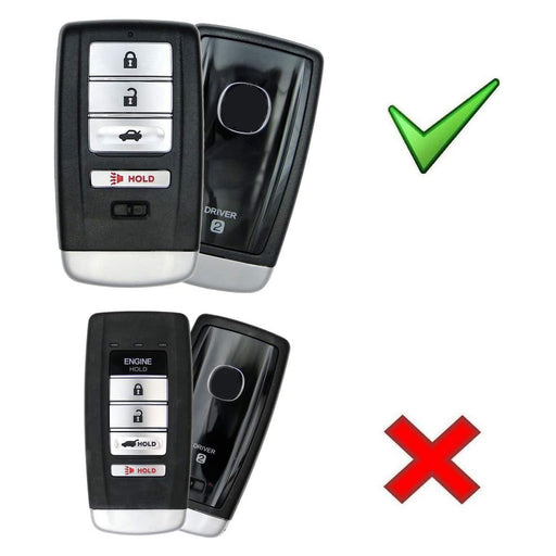 Black Silicone Key Fob Cover Case w/ White/Red Btn For Acura ILX RLX TLX RDX MDX