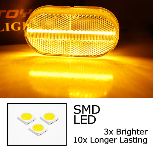 Clear Lens Amber Full LED Front Side Marker Lights For Dodge 92-02 Viper SR I II