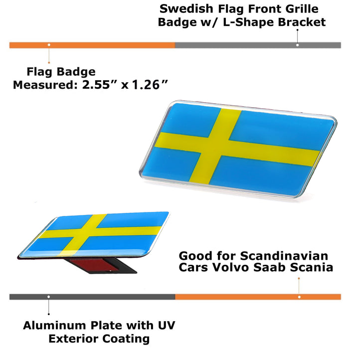 Swedish Gold Nordic Cross Grille or Trunk Emblem Badge For Volvo Saab Scania etc