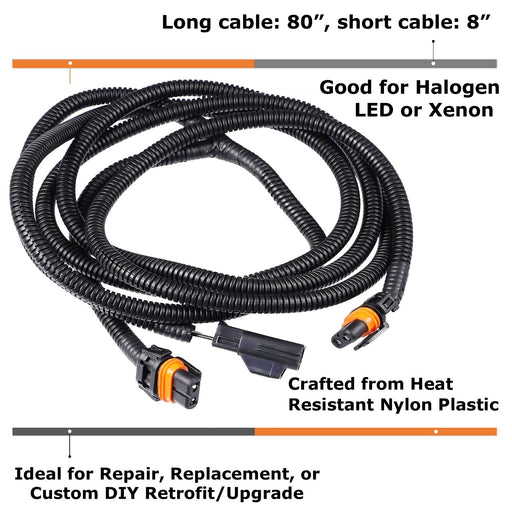 Y-Shape Fog Light Power Cord Jumper Wiring Harness For Dodge 2002-08 RAM Durango