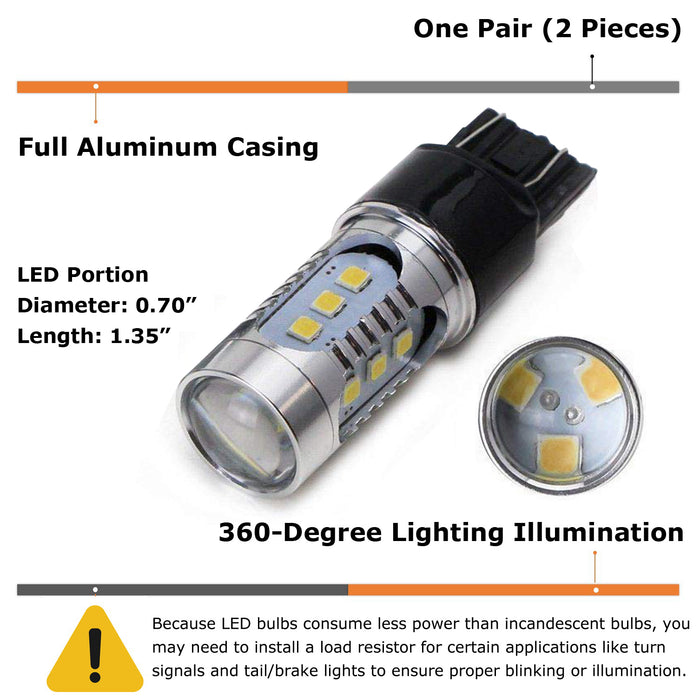 Amber Yellow 7443 T20 LED Replacement Bulbs Replace 7440 7443 7441 7444 992 W21W