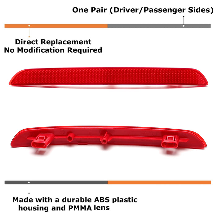 OE-Spec Red Lens Rear Bumper Reflector Assy For Honda 2022-up Civic Sedan 4-Door