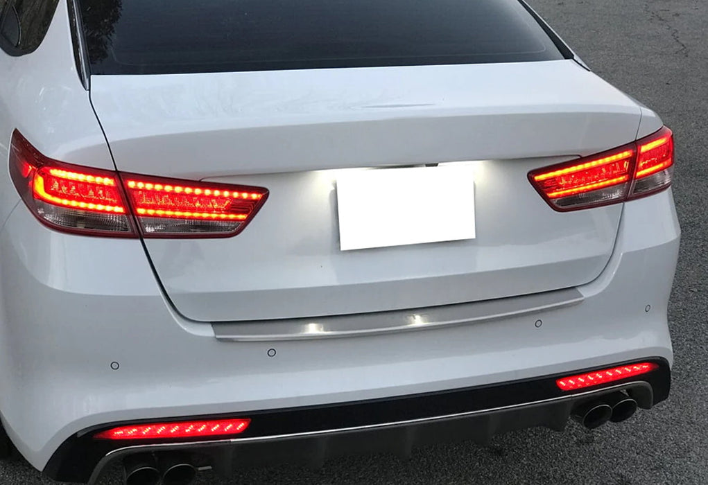 Full LED Bumper Reflector Brake/Sequential Turn Lights For Kia 16-18 Optima SX