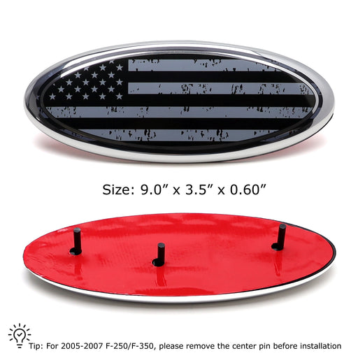 9" Distressed US Flag Grille Emblem Badge For Ford F150 F250 Edge Explorer, etc