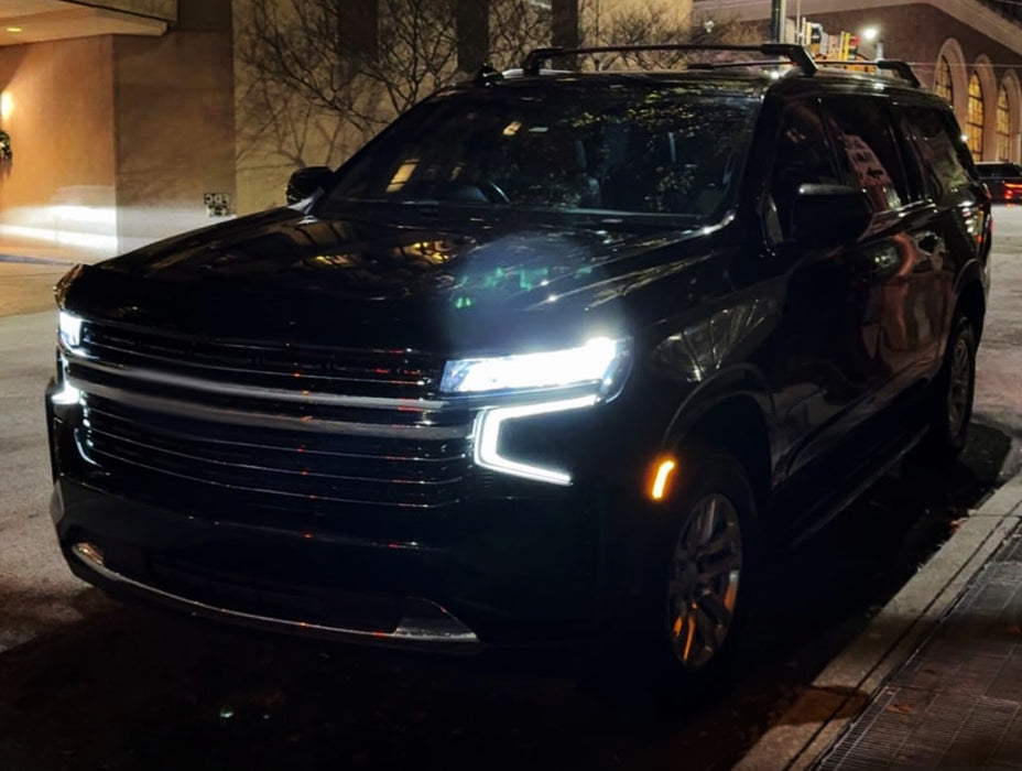 Clear Bold Arch Amber LED Front Side Markes For 2021-24 Yukon Suburban Escalade