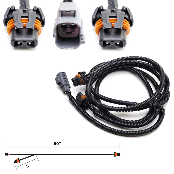 Y-Shape Fog Light Power Cord Jumper Wiring Harness For Dodge 2010-2020 Gen4 RAM