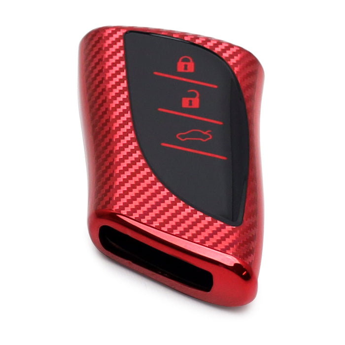 Red w/Carbon Fiber TPU Key Fob Protective Case For Lexus 18/19-up UX ES LS LC...