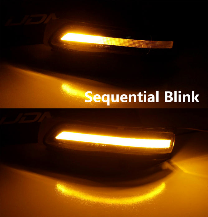 Clear Lens Full LED Sequential Side Mirror Light For Toyota 2013-21 Land Cruiser
