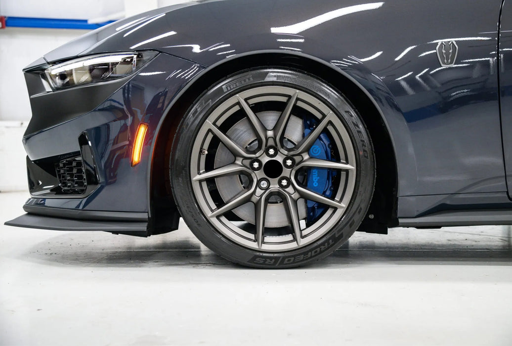 4pc Set Clear Lens Amber/Red Full Strip LED Side Markers For Ford 2024+ Mustang