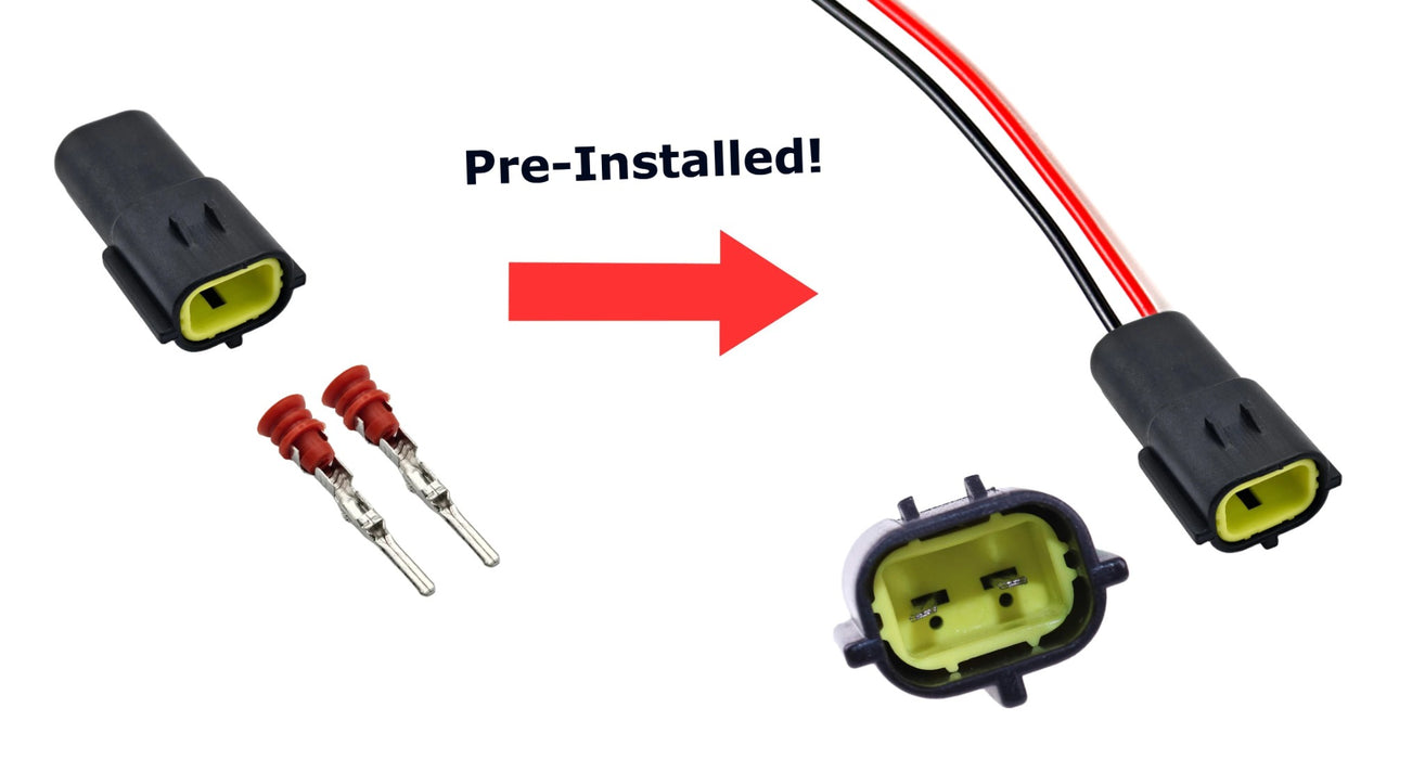 2 Pre-Wired 2-Pin Plug Adapters For Defender 2 3, NAS RDX Wipac LED Lamp Upgrade