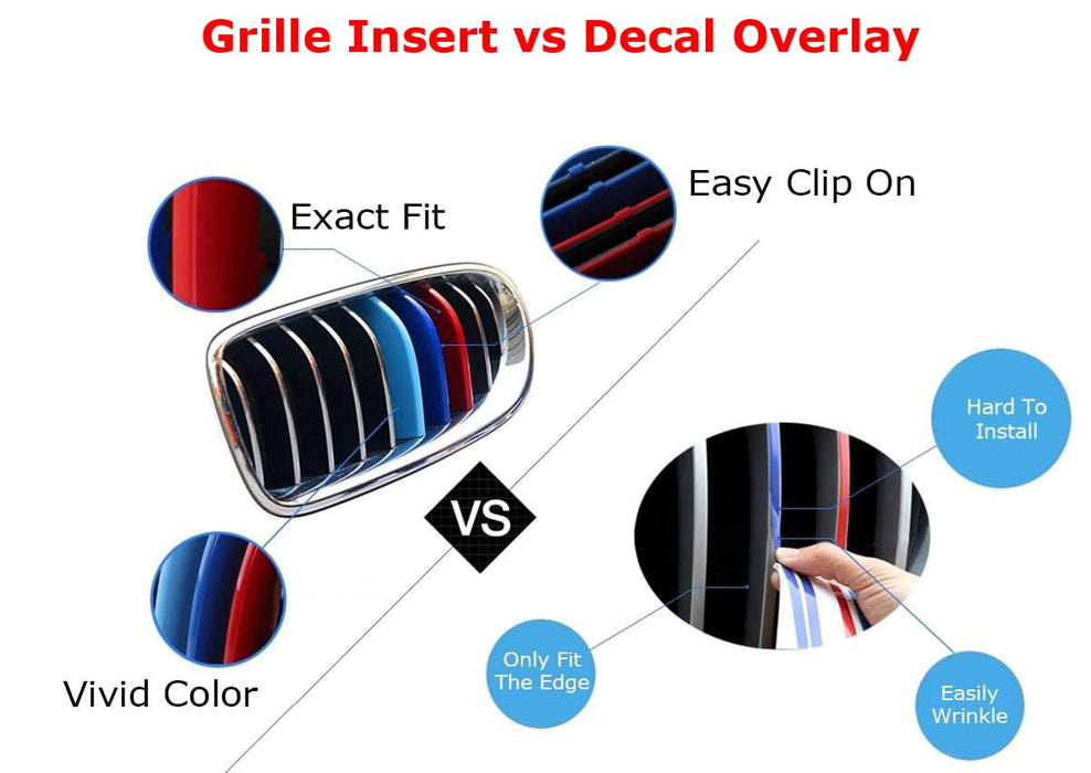 M-Color Stripe Grille Insert Trims For 25+ BMW G20 3 Series LCI Standard 8-Beam