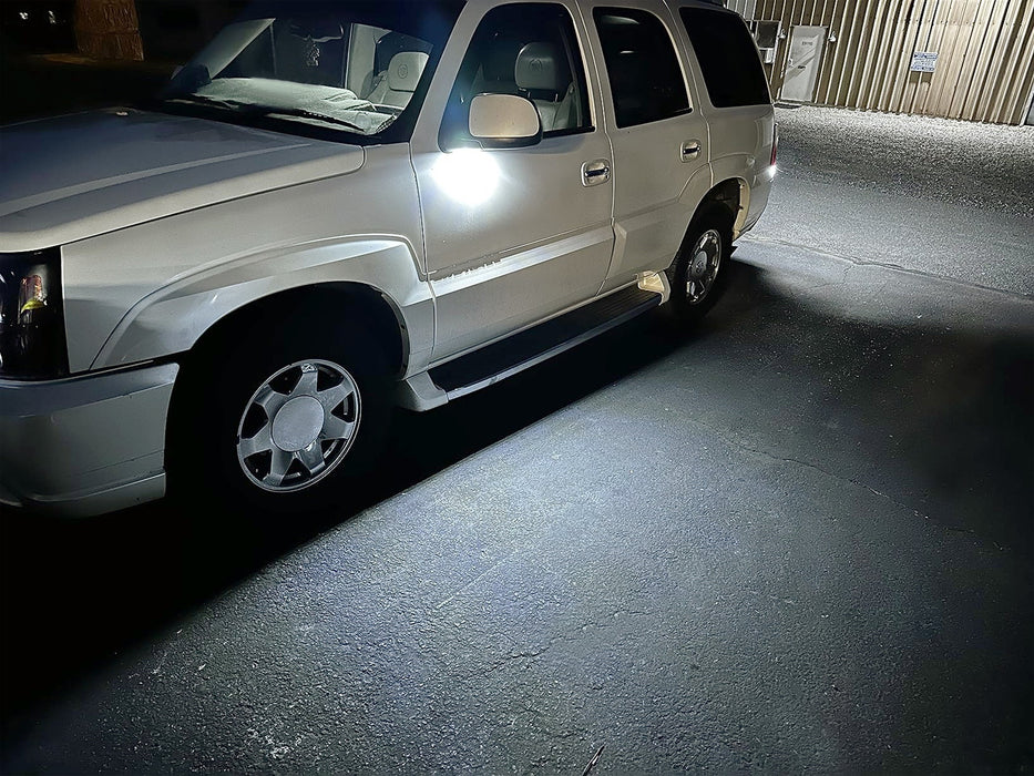 White Full LED Under Mirror Lights For 03-06 Chevy Silverado Suburban GMC Sierra