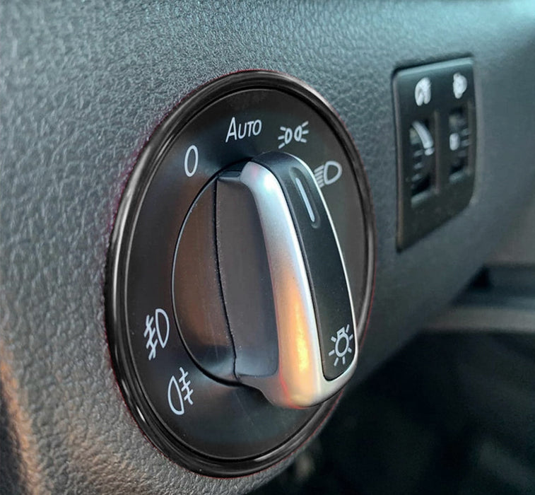 Black Headlamp Switch Surround Ring Trim For VW MK5/6 Golf GTI Jetta Passat CC