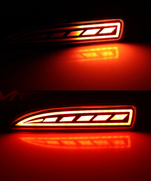 Smoked Lens Full LED Rear Bumper Reflectors For Mazda 3 5 6 as Tail/Brake/Signal