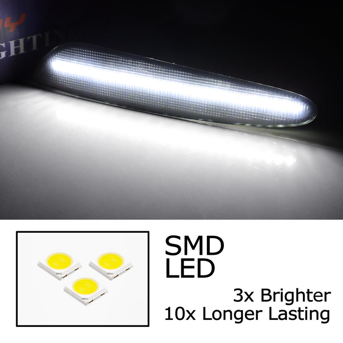 Smoke Lens White 40-SMD LED Side Marker Lights For 2003-06 Mercedes W211 E-Class