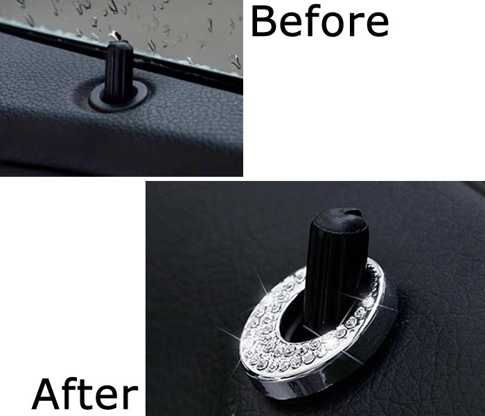 4x Oval Crystal Bling Alloy Door Lock Pin Decorative Rings For Mercedes CLA GLA