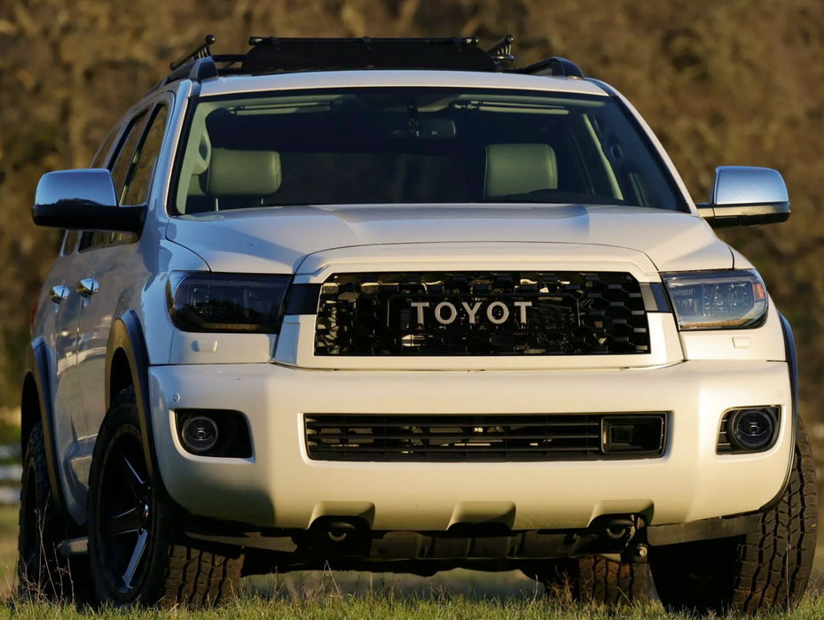 Black-Out 2-In-1 White 24W High Power LED Fog Lamps w/ Halo DRL For Toyota Truck