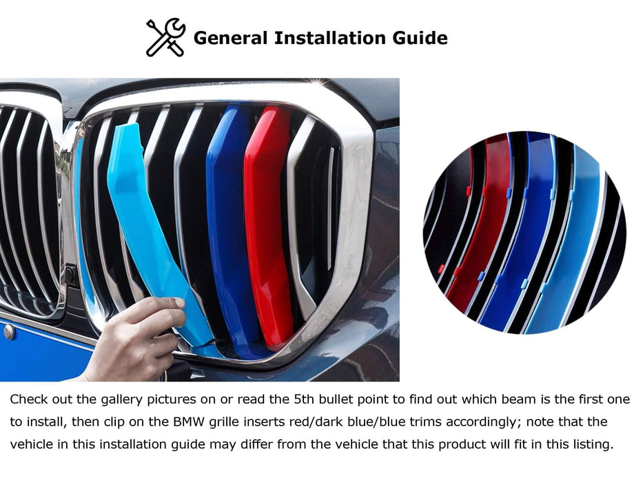 M-Color Stripe Grille Insert Trims For 24+ BMW G45 X3 Vertical & Diagonal Grill