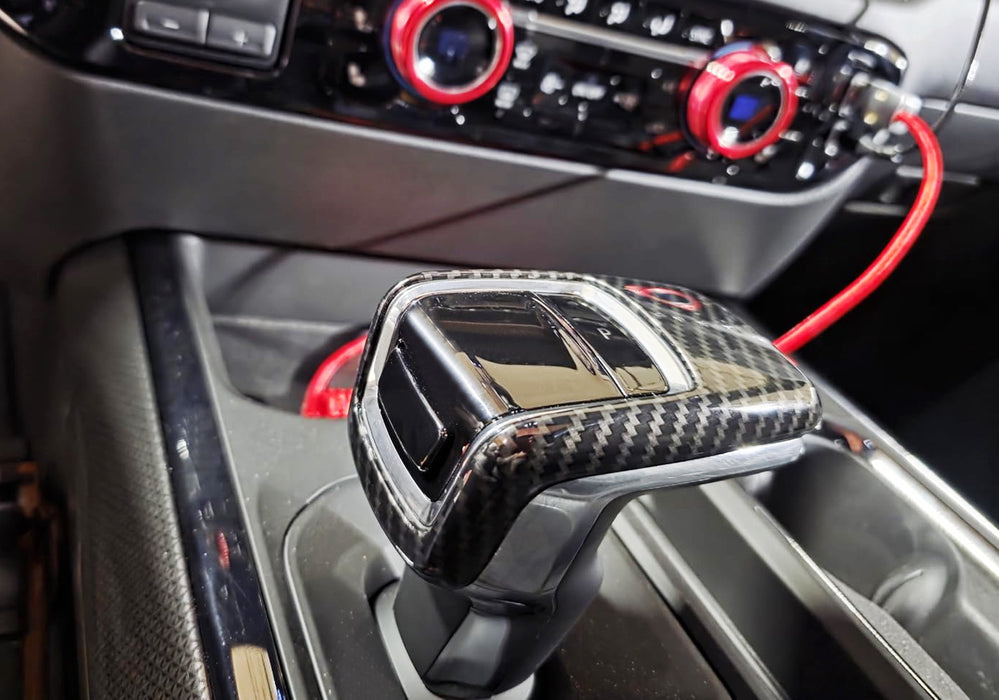 Gloss Black "Carbon Fiber" Pattern Shift Knob Cover For 2022-up Chevy Silverado