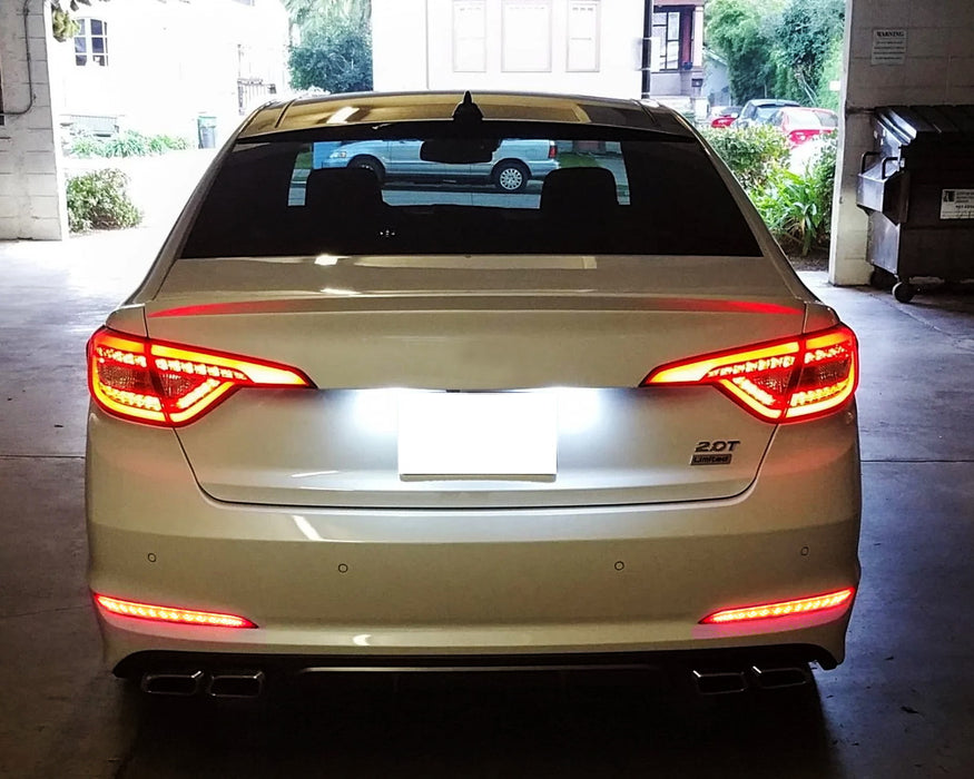 Full LED Bumper Reflector Brake/Sequential Signal Light For 15-17 Hyundai Sonata
