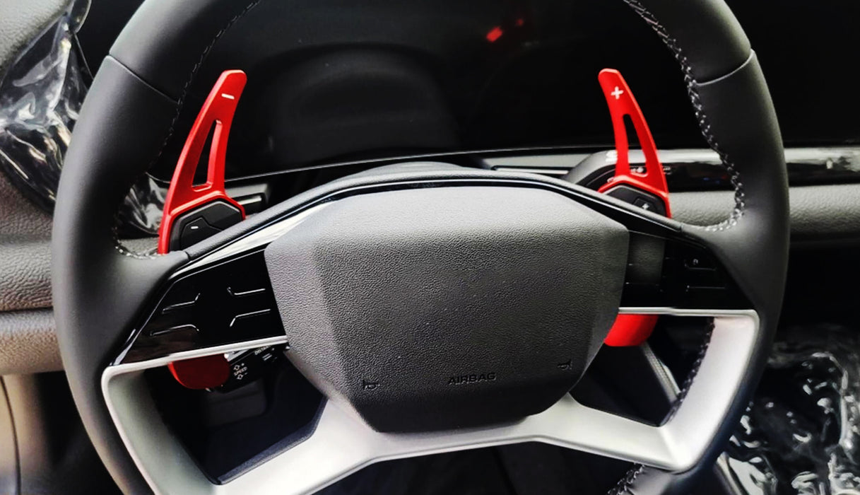 Red Aluminum Larger Paddle Shifter Extensions For Audi 25+ A5 A6 Q4 Q5 Q6 e-Tron