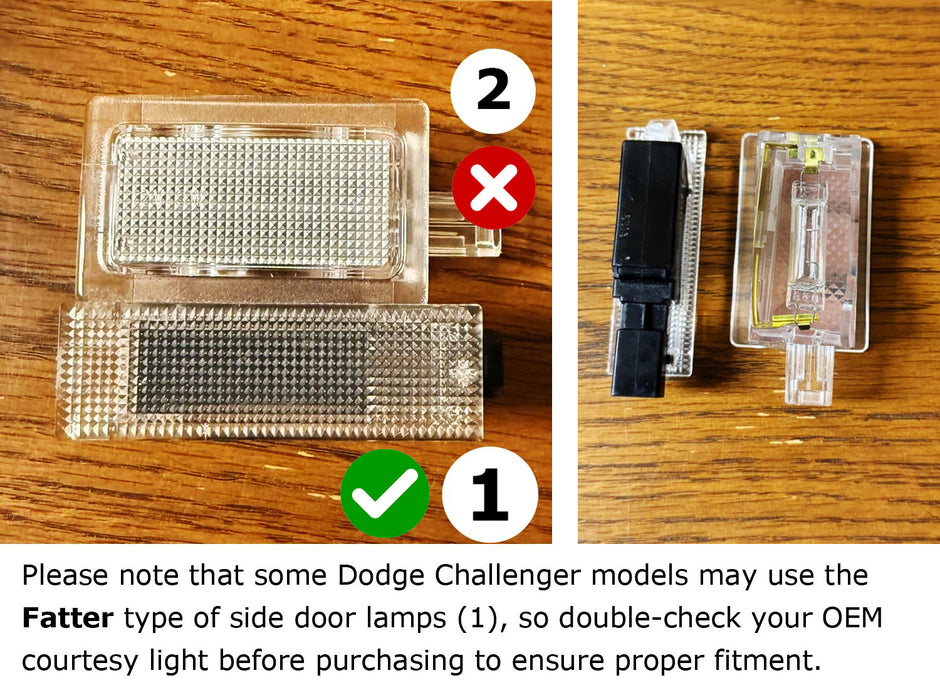 White Full LED Door Step Courtesy Lights For Dodge Challenger Maserati Alfa Fiat