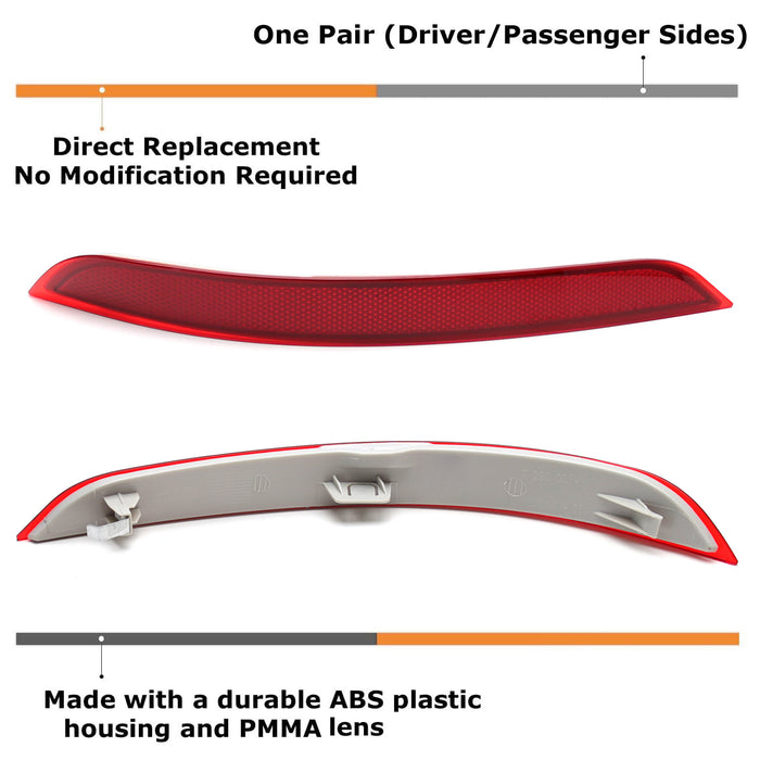 LH RH OE-Spec Rear Bumper Reflector Lenses For BMW 2014-19 F15 X5 Regular Bumper