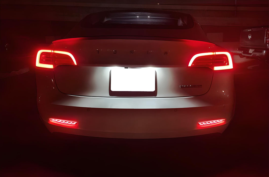 Full LED Bumper Reflector Brake/Sequential Signal Light For 17-23 Tesla Model 3