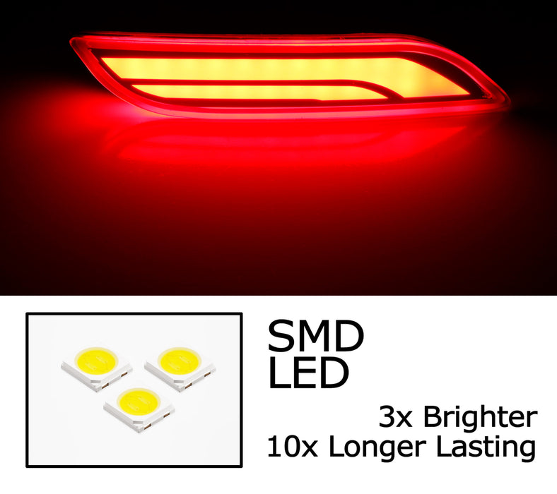 Dark Red Lens Full LED Lower Bumper Reflector Lights For Lexus 2023+ RX 350 450
