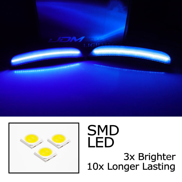Smoked Lens All Blue Full LED Side Marker Light Kit For 2015-2023 Chrysler 300