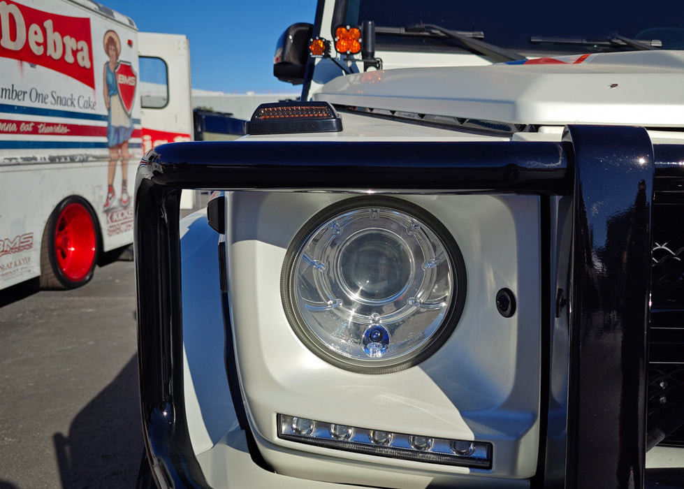 Smoked Add-On Mansory Style Amber LED Turn Signal Indicators For MB W463 G-Class