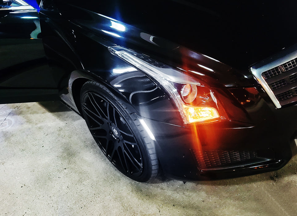 Clear Lens White Full LED Bumper Side Marker Light Kit For 2013-17 Cadillac XTS